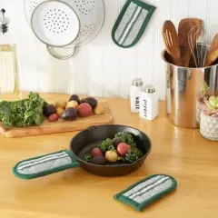 Design Imports Dark Green Chef Stripe Pan Handle (Set Of 3)