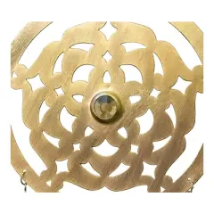 Slickblue 17" Handmade Celtic Chime Wall Art & Garden Decor &ndash; Gold Brass with Multi-Colored Glass Beads