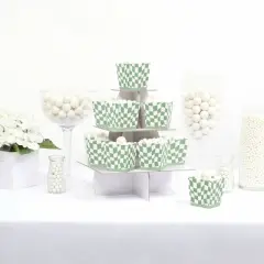 Big Dot of Happiness Sage Green Checkered Party - Party Mini Favor Boxes - Treat Candy Boxes - Set of 12