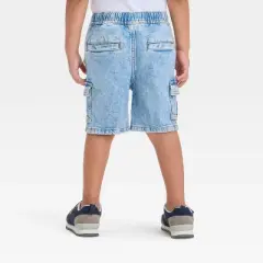 Toddler Boys' Pull-On Denim Cargo Shorts - Cat & Jack&trade; Light Wash