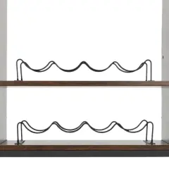 YIYIBYUS Wine Bar Cabinet with Power Outlets, Coffee Bar Cabinet for Liquor and Glasses, Brown