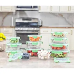 JoyFul by JoyJolt 24 Piece Glass Food Storage Containers with Leakproof Lids Set - Green