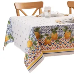 Elrene Capri Lemon Double Border Tablecloth - Elrene Home Fashions