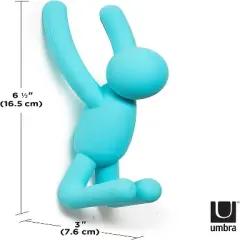 Umbra Buddy Wall Hooks &ndash; Decorative Wall Mounted Coat Hooks for Hanging Coats, Scarves,Set of 3, Bright Multicolored