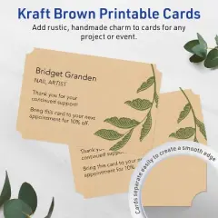 Avery Kraft Brown Postcards, 3-1/2" x 5" Rectangle Scalloped Edge
