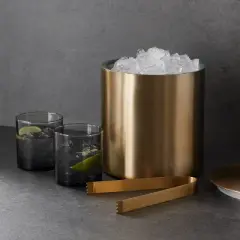 Metal Ice Bucket with Tongs Gold - Threshold&trade;