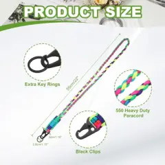 Unique Bargains Braided Soft Keychain ID Badges Lanyard with Metal Ring