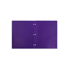JAM Paper Heavy Duty Plastic 3 Hole Punch Two-Pocket School Folders Purple 383HHPPUA
