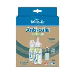 Dr. Brown's Anti-Colic Options+ Glass Baby Bottle - 4oz/2pk