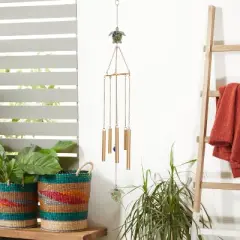 41" Iron Eclectic Turtle Windchime: Coastal Vibes, Easy Hang - Olivia & May