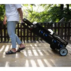 Razor Griddle Portable 4-Burner 40,000 BTU Gas Grill & Griddle Combo with 16" x 16" Cooking Surface Area, Foldable Cart & Steel Lid, Black