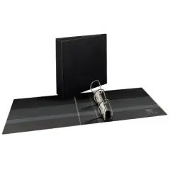 Avery 670 Sheet 3" Heavy Duty Non Stick View Ring Binder Black: 3 Inch D-Ring, Polypropylene, 4 Pockets, Clear Hard Cover