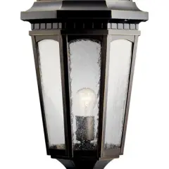 Courtyard 23.75" 1 Light Exterior Post Light with Clear Seeded Glass in Textured Black