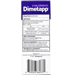 Dimetapp Children Cold & Allergy Liquid Grape 4 Oz
