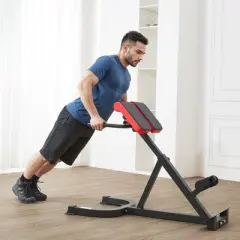 VEVOR Roman Chair Hyperextension Bench, 300 lbs Adjustable Extension Machine, Multi-Function Exercise Equipment for Glute, Hamstring, Black