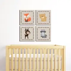 Big Dot of Happiness Woodland Creatures - Kids Room, Nursery Decor and Home Decor - 11 x 11 inches Nursery Wall Art - Set of 4 Prints for baby's room