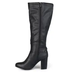 Journee Collection Womens Carver Wide Calf Stacked Heel Knee High Boots