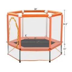 BestParts 55" Kids Trampoline with Safety Net & Balls &ndash; Indoor & Outdoor Mini Bouncer for Toddlers