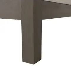 2pc Brava Outdoor Acacia Wood Left Arm Loveseat & Coffee Table with Cushion Gray/White - Christopher Knight Home