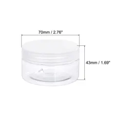 Unique Bargains Round Plastic Empty Organizing Jars with Transparent Screw Top Lids 4 Pcs