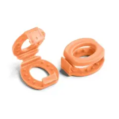 The Original Stretchlace Shoelace Knot Clips &ndash; Orange Shoe Lace Bow Holder Accessory (3 Pair)