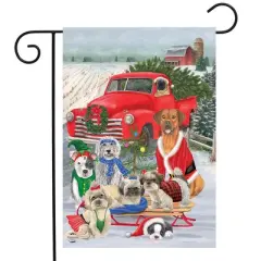 Briarwood Lane Garden Flag 12x18 For Outdoor Holiday Dogs Christmas For Christmas Garden Flag Flags For Outside