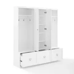 3pc Harper Entryway Pantry Closet & 2 Hall Trees Set White - Crosley