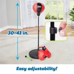 Kidoozie B-Active Adjustable Junior Boxing Set with Boxing Gloves, Stand and Hand Pump. For Kids Ages 5+