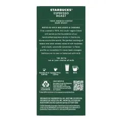 Starbucks by Nespresso Original Line Pods Dark Roast Coffee Espresso Roast - 10ct