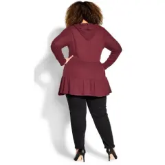Women's Plus Size Nola Waffle Tunic - purple | AVENUE