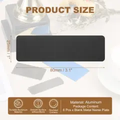 Unique Bargains Aluminium DIY Engraved Blank Nameplate Office Signages 6 Pcs