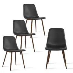 Set Of 4 Bingo Faux Leather Dining Chair Walnut Leg-Maison Boucle&lrm;