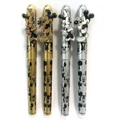 Disney Mickey Minnie Mouse Gold Silver 4 Piece Pen Set