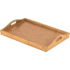 Homeitusa Bamboo Bed Trays: Large Bed Table with Folding Legs, Serving Tray with Handles, Wooden Breakfast Tray with Legs and Handles