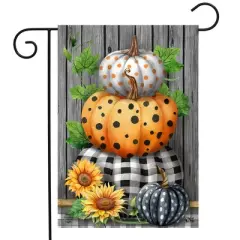 Briarwood Lane Fall Garden Flag 12x18 For Outdoor Patterned Pumpkin Stack For Fall Garden Flag Flags For Outside