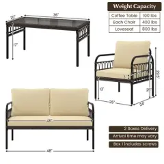 Coswtay 8 PCS Patio Furniture Set Outdoor Wicker Conversation Bistro Set with Soft Cushions