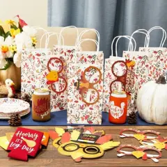 Sparkle and Bash 12 Pack Thanksgiving Beer Can Koozies for Funny Party Supplies (2.5 x 4 in)