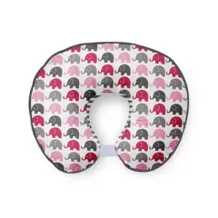 Bacati - 3 pc Elephants Pink/Gray Hugster Feeding & Infant Support Nursing Pillow with 2 removable zippered covers