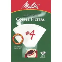 Melitta 624102 Cone Coffee Filters, 100 Count, White