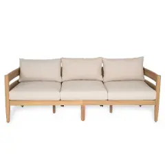 Christopher Knight Home Frode Outdoor 76" Rustic Upholstered 3-Seater Sofa with Slat Paneling