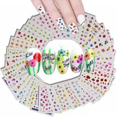 Wrapables Beauty, Feathers & Flowers Nail Art Nail Stickers 3d Nail Decals (50 sheets)