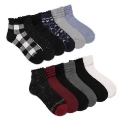 MUK LUKS Women's 12 Pair Pack Mini Crew Socks