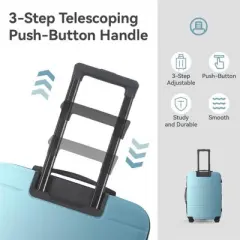 NAYSAYE Luggage ABS Hardshell Spinner Set with TSA Lock and Stylish Design for Travel, Blue, 20.87"*11.61"*30.31"