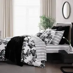 City Scene Soho Floral Duvet Set Black