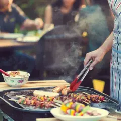 Unique Bargains Non-stick Silicone Round Head Stainless Steel Kitchen Tongs for Cooking 1 Pc