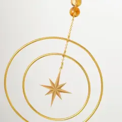 Woodstock Chimes Suncatcher Radiant Star, Yellow Stone 12"