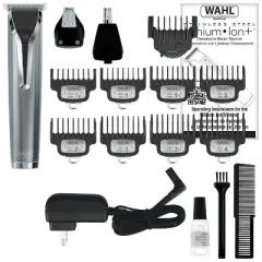 Wahl Stainless Steel Lithium Ion Men's Multi Purpose Beard, Facial Trimmer and Total Body Groomer - 09898