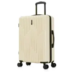 InUSA Drip Lightweight Hardside Medium Checked Spinner Suitcase - Sand