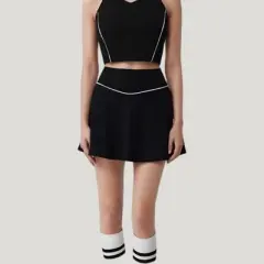 Anna-Kaci Active Women's High Waist Flare Tennis Skirt with Contrast Piping and Flowy Athletic Silhouette