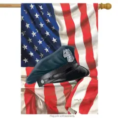 Briarwood Lane Police Hat House Flag Badge Blue Line Emergency Services Patriotic 28" x 40"